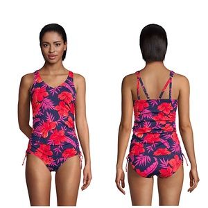 Lands end v neck underwire tankini swim top 8 DD